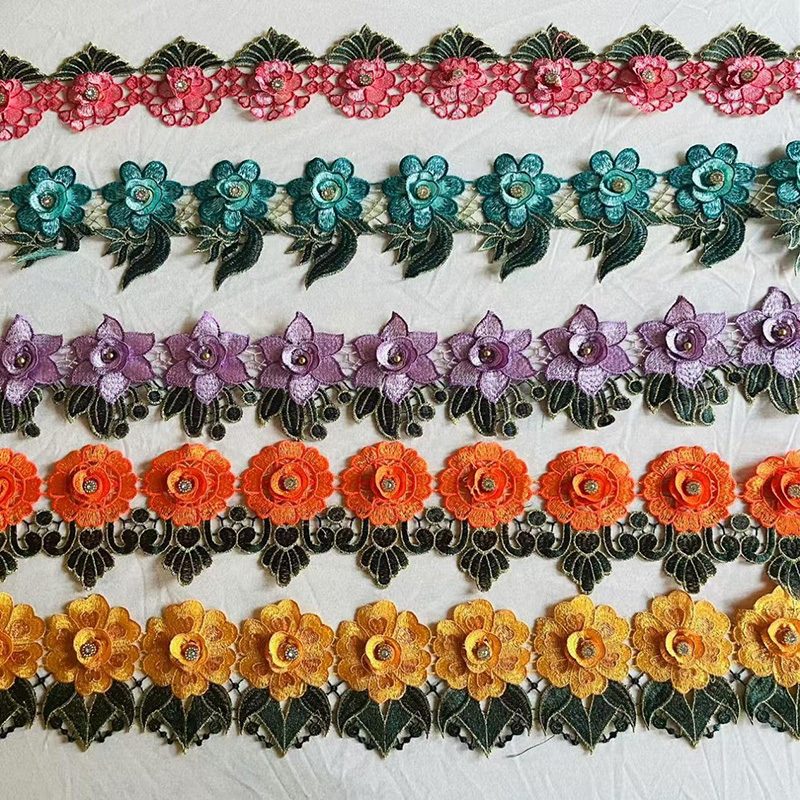Lage de broderie de broderie Guipure à fleurs en perles multiples 3D: un mélange parfait de savoir-faire et de technologie