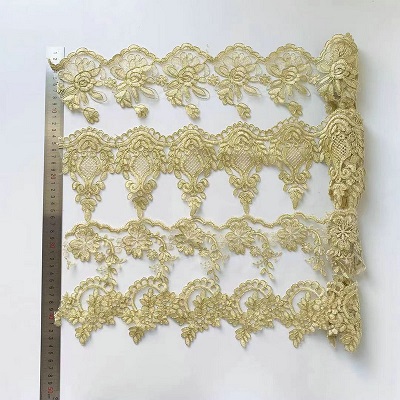 Dentelle de guipure de mariage brodé