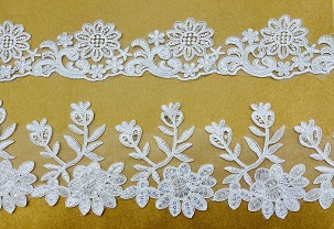 Dentelle de mariage brodée