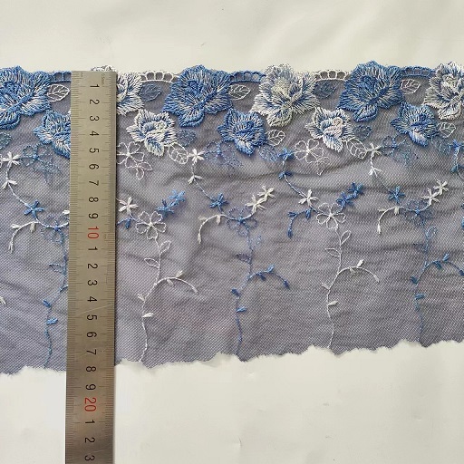 tissu de maille de broderie de fleur