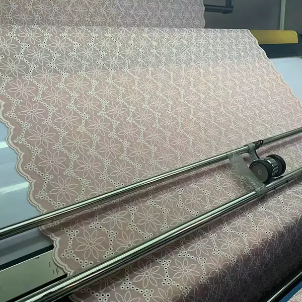 White Cotton Lace Embroidery Eyelet Fabric For Dress White Cotton Lace Embroidery Eyelet Fabric For Dress