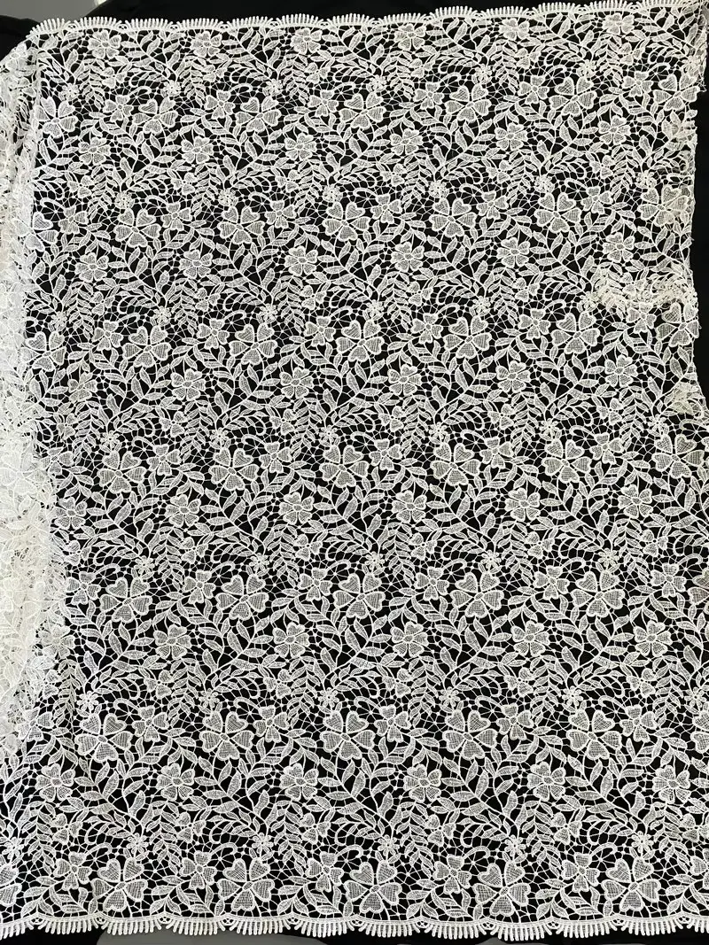 Wholesale Beautiful 3d Flower Beaded Cheap Textile Embroidery Fabric Swiss Voile Lace Trim 2021