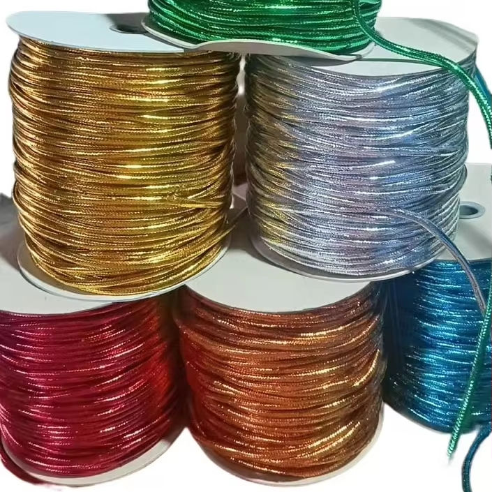 Corde à corde polyester métallique colorée 5 mm File de cordes métalliques