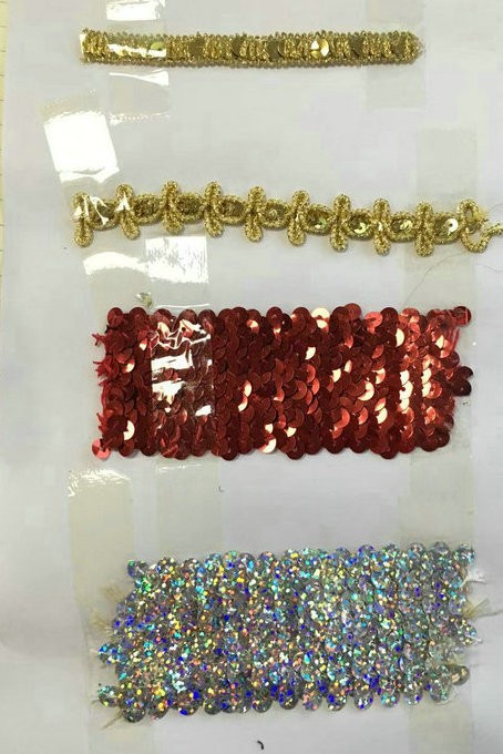 Clothing Accessories Gold and Silver Metallic Border Lace Trim Multicolor Sequin Gold Thread Metallic Lace Trim