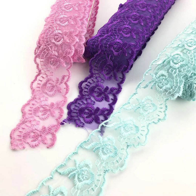 Classic Design Multi-couleurs Organza Lace Trim broderie Organza Lace Wholesale