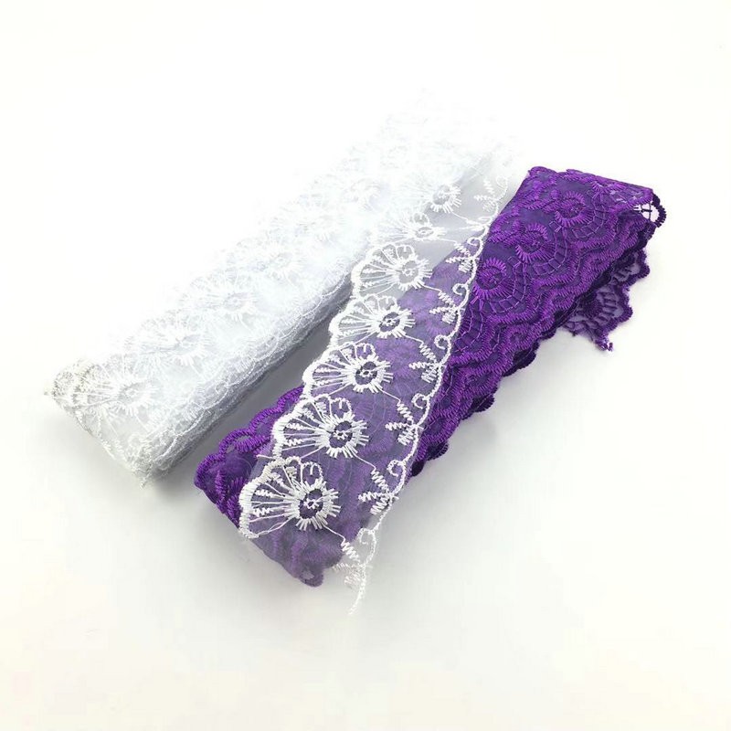 Classic Design Multi Colors Organza Lace Trim Embroidery Organza Lace Wholesale