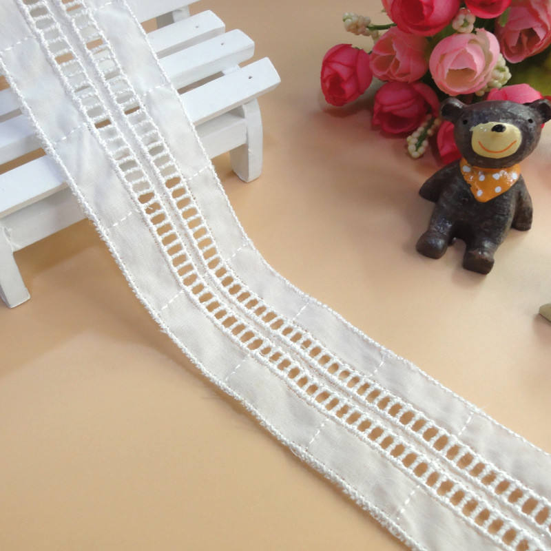 Fabrics en dentelle de mariage en coton de haute qualité / Soluble en dentelle Sincarning / Crochet Corde en coton Broidered Lace