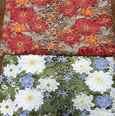 Tissu de fleur de luxe à forte fleur en dentelle en dentelle