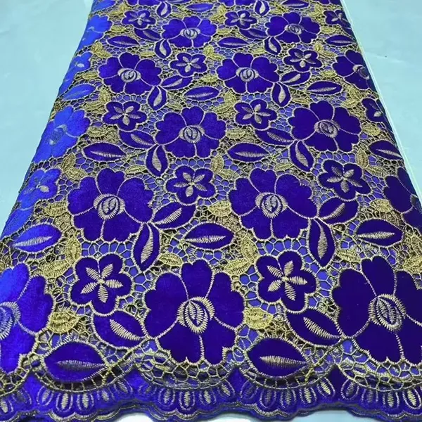 Tissu en dentelle Guipure de velours de luxe, vente en gros, tissu en dentelle de velours du moyen-orient, à la mode, dentelle de velours de haute qualité